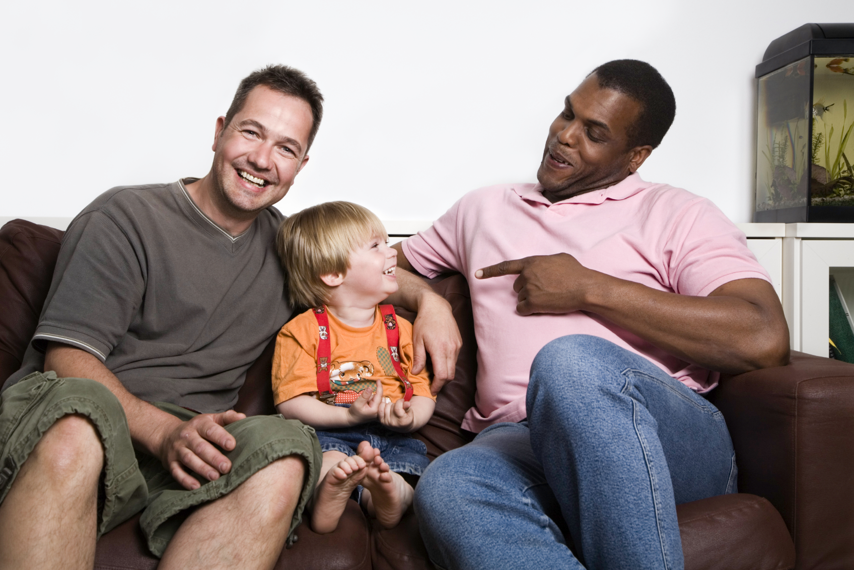 male couple with son