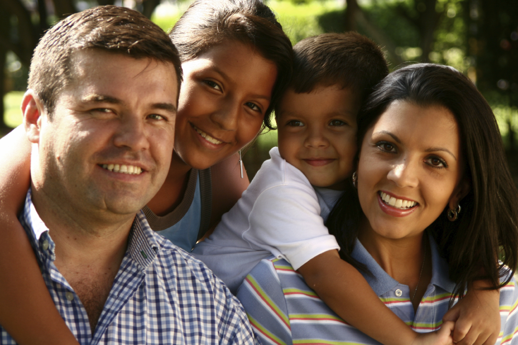 young couple and kids